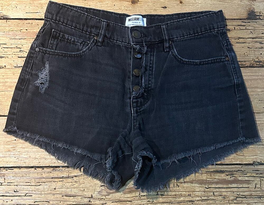 William Rast Womens Size 27 Black Denim Washed Highrise Shorts